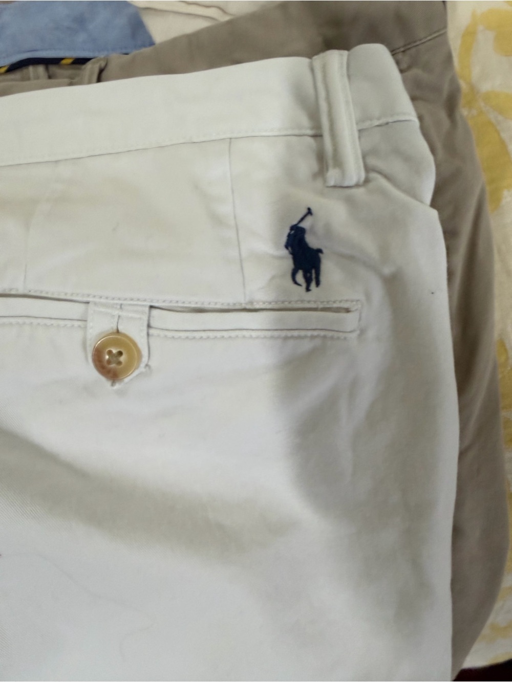 Ralph Lauren Cream Chinos with Navy Polo Logo
